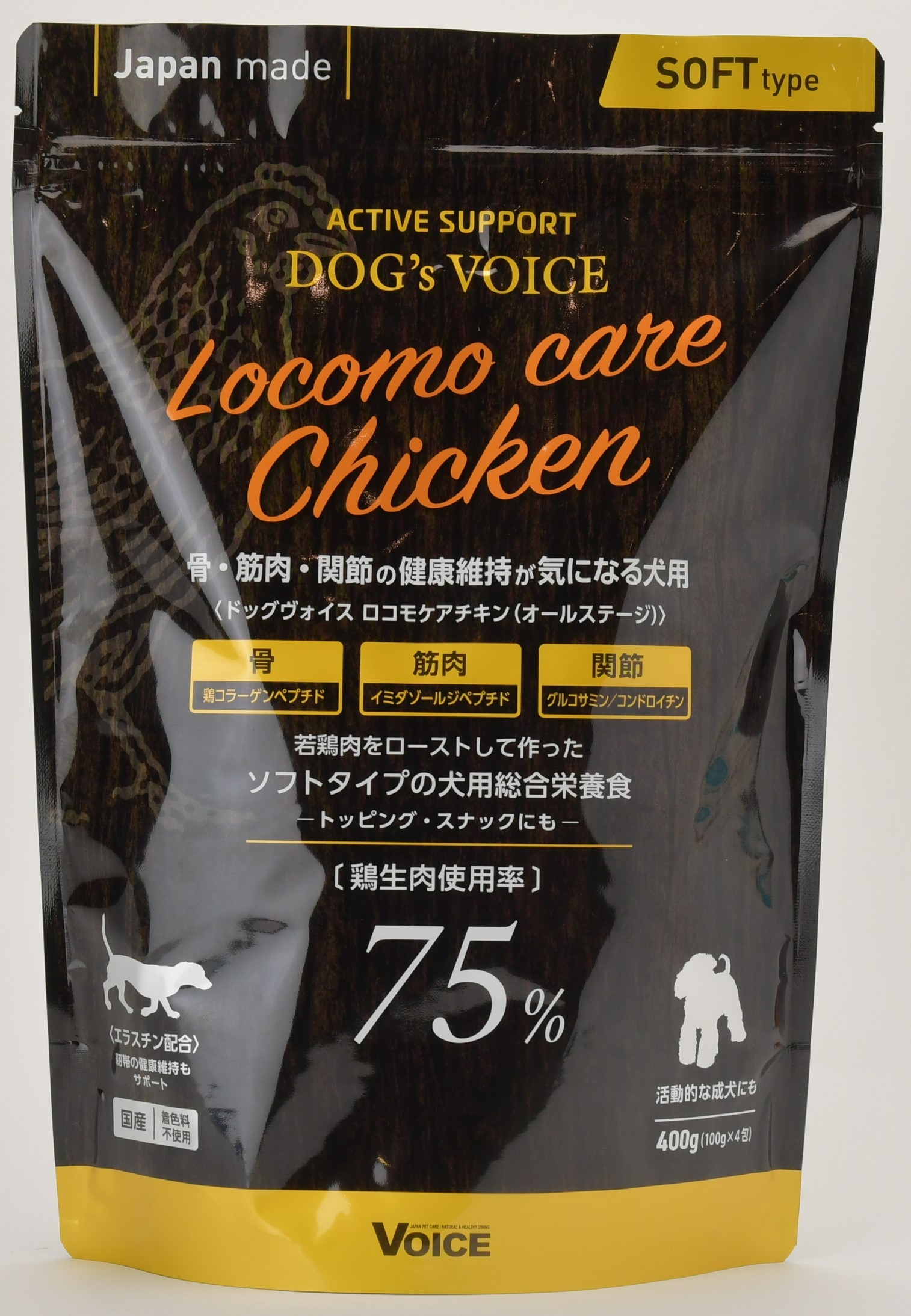 ドッグヴォイス　ロコモケアチキン 骨・筋肉・関節の健康維持が気になる犬用 （オールステージ）　４００ｇ