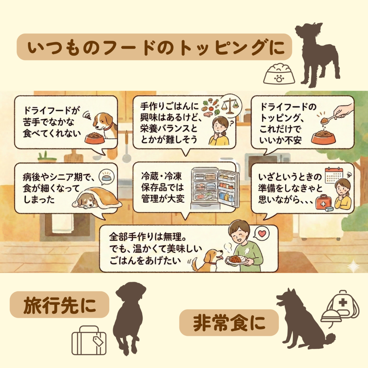 そららのるるる　手作りフリーズドライごはん、偏食の子向け　総合栄養食基準レシピ　チキン＆サーモンお試し６個セット