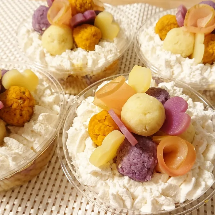 わんこのお芋とりんごのホイップケーキ