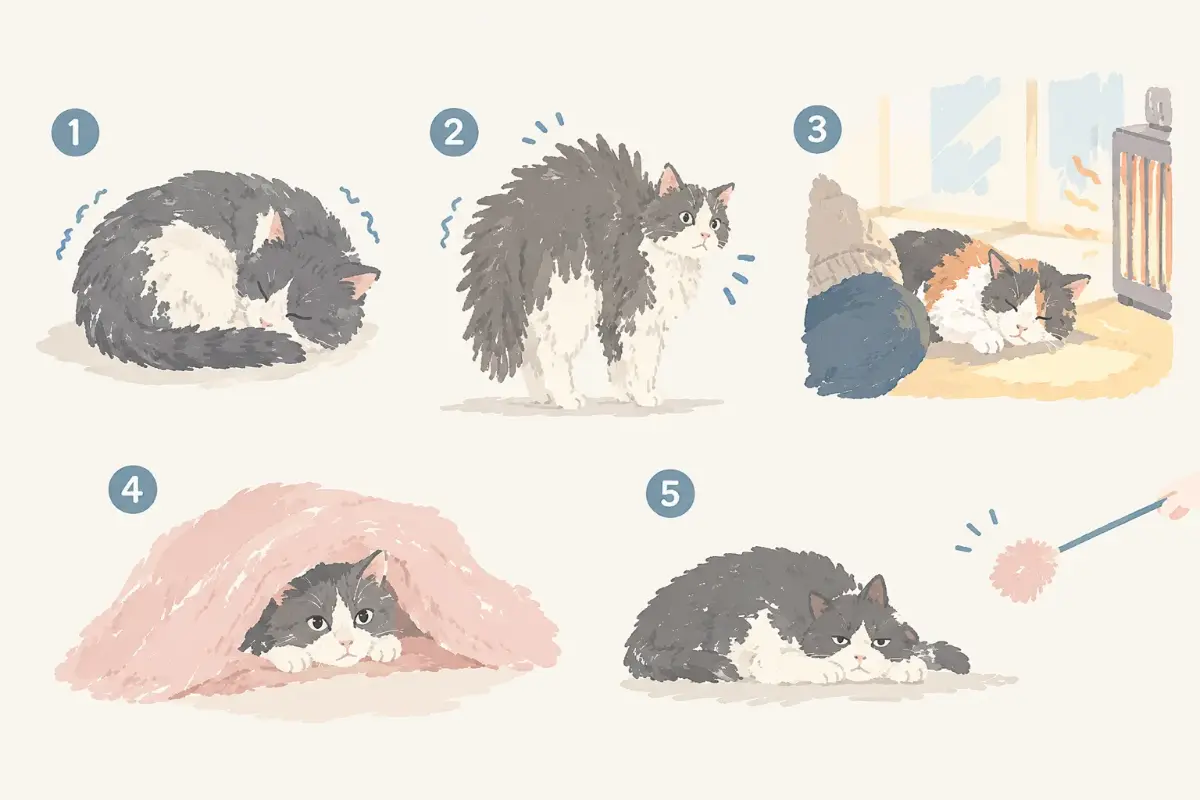 猫の寒さ対策。猫が寒がっているサイン